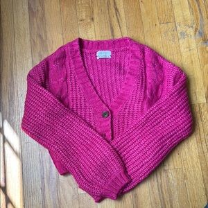 Pink Cable Knit Women's Sweater